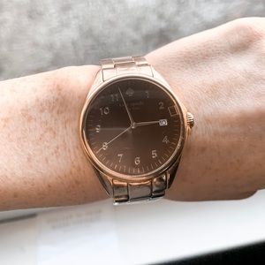 Gold Kate Spade “Men’s-Style” Watch w/ Brown Face
